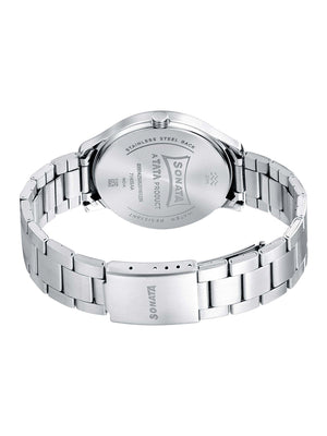Sonata Quartz Analog Silver Dial Metal Strap Watch for Men