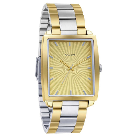 Sonata Quartz Analog Stainless Steel Strap Watch for Men