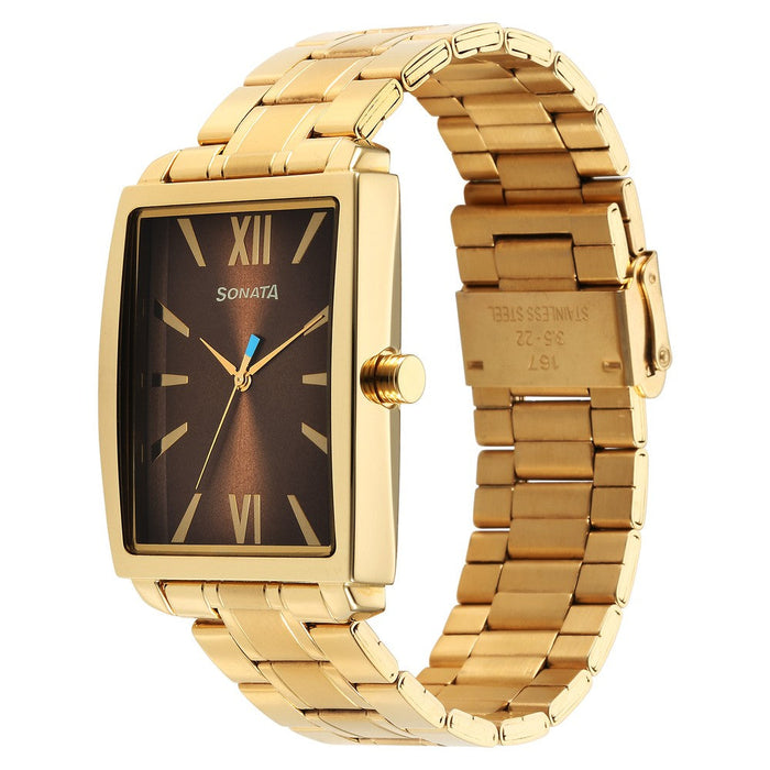 Sonata Utsav Brown Dial Watch for Men