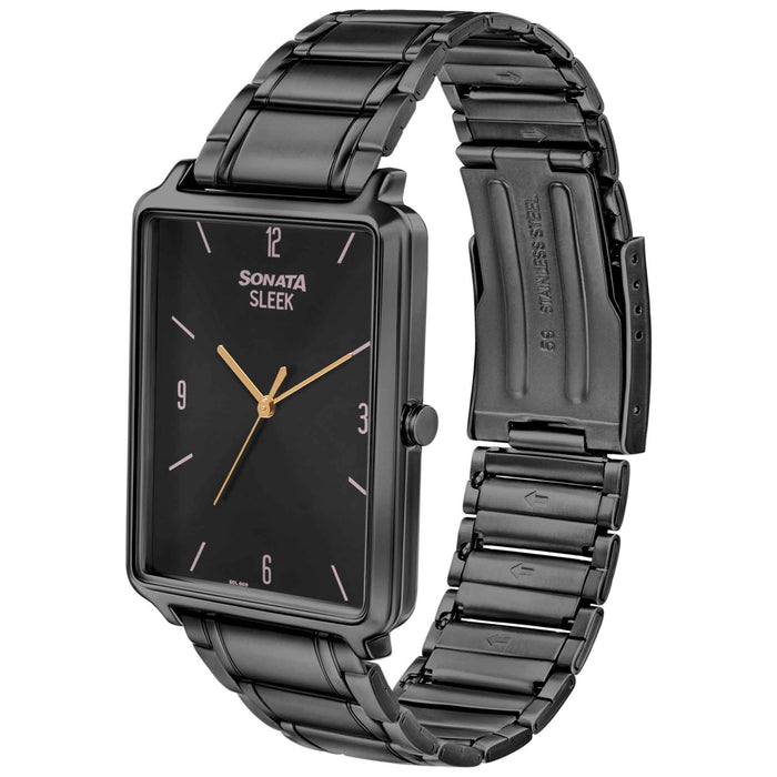 Sonata Quartz Analog Stainless Steel Strap Watch for Men