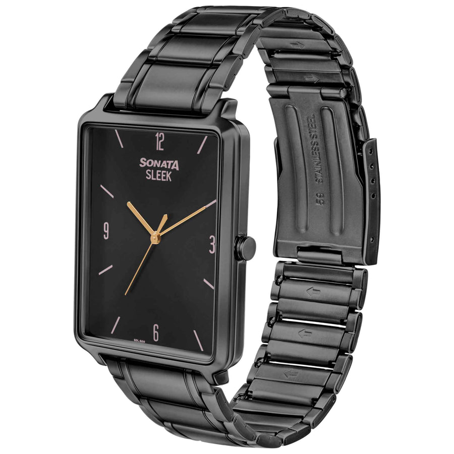 Sonata Quartz Analog Stainless Steel Strap Watch for Men