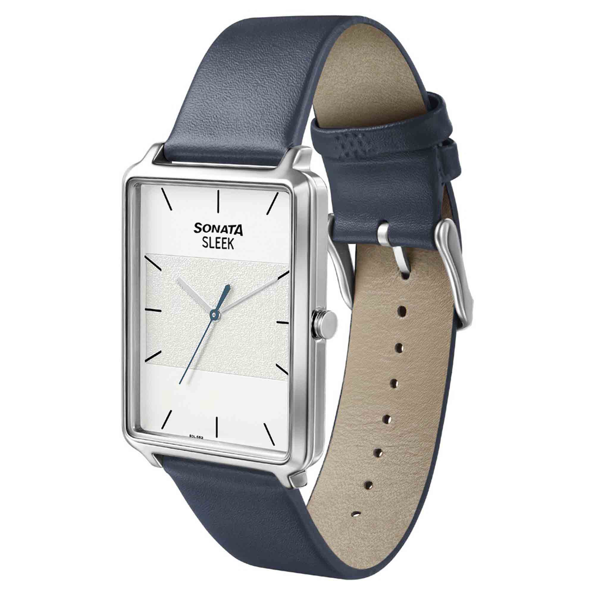 Sonata Quartz Analog Leather Strap Watch for Men