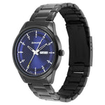 Sonata Quartz Analog with Day and Date Blue Dial Stainless Steel Strap Watch for Men