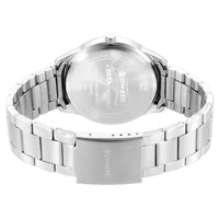 Sonata Quartz Analog with Day and Date Blue Dial Stainless Steel Strap Watch for Men