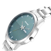 Sonata Quartz Analog with Day and Date Blue Dial Stainless Steel Strap Watch for Men