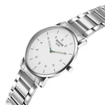 Sonata Sleek Quartz Analog White Dial Silver Stainless Steel Strap Watch For Men