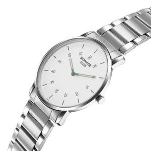 Sonata Sleek Quartz Analog White Dial Silver Stainless Steel Strap Watch For Men