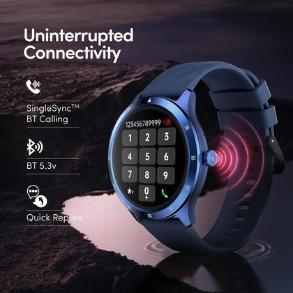 Fastrack Jupiter Flex Smart Watch, 1.38" UltraVu Display, Bluetooth Calling, Health Suite with SpO2, Heart Rate, Sleep Tracking, 100+ Watch Faces, (Blue) 38165PP02