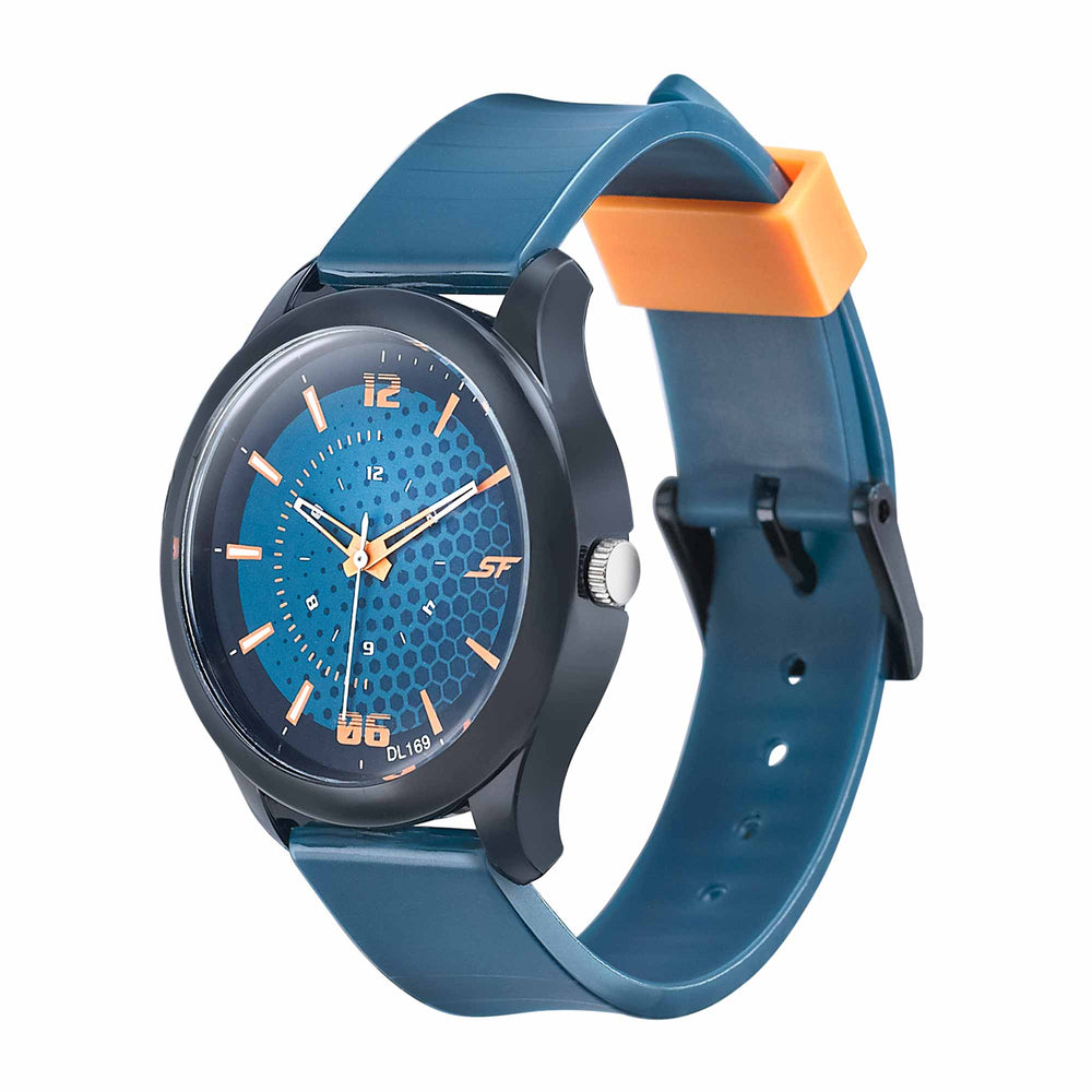 SF Sport Blue Dial Silicone Strap Analog Watch for Men