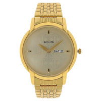 Sonata Strap Material Stainless Steel Dial Colour Champagne 77031YM04