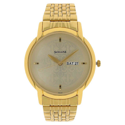 Sonata Strap Material Stainless Steel Dial Colour Champagne 77031YM04