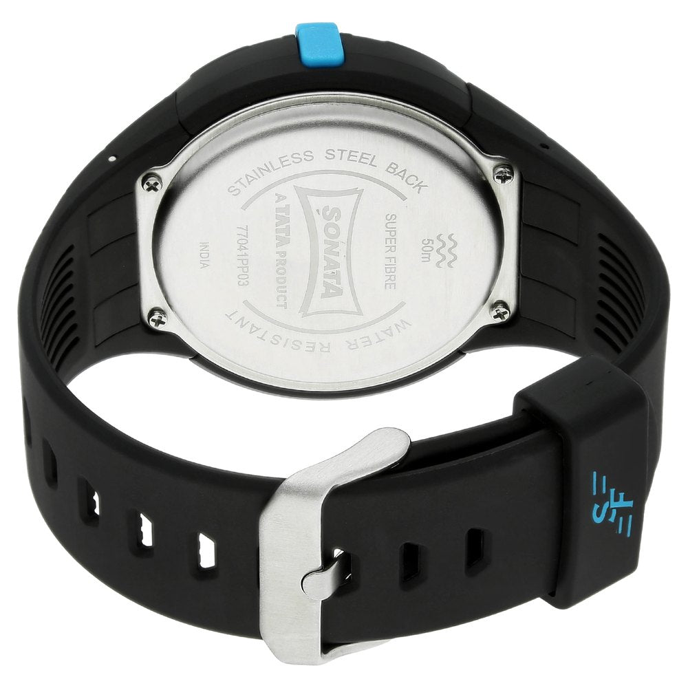 SF Digital Dial Black Plastic Strap Watch for Men