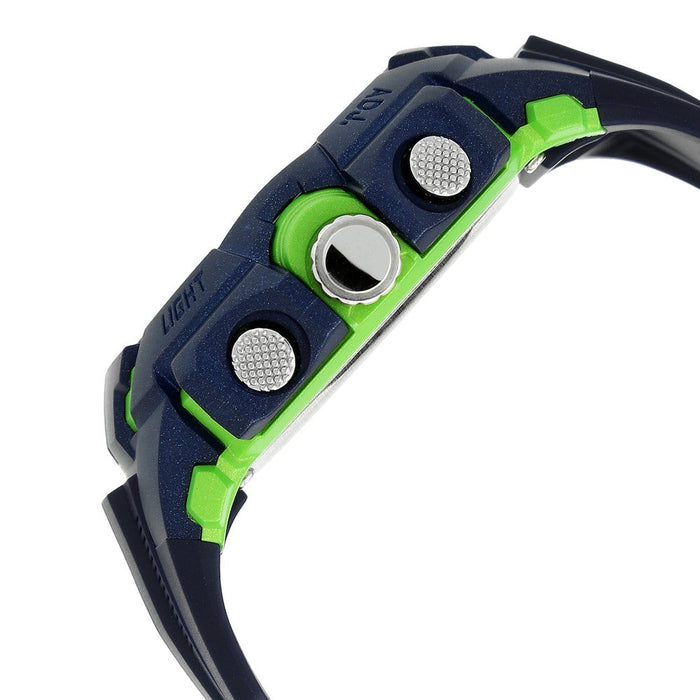 SF Quartz Analog Digital Black Dial Plastic Strap Watch for Men