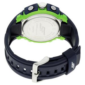 SF Quartz Analog Digital Black Dial Plastic Strap Watch for Men