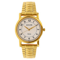 Sonata White Dial Gold Metal Strap Analog Watch for Women