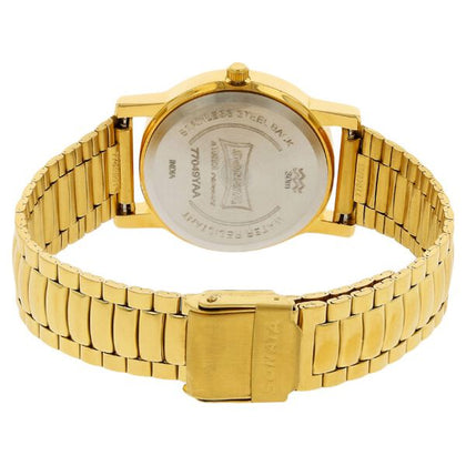 Sonata White Dial Gold Metal Strap Analog Watch for Women