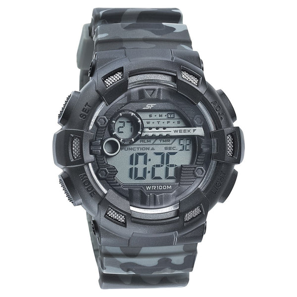 SF Digital Dial PU Strap Watch for Men