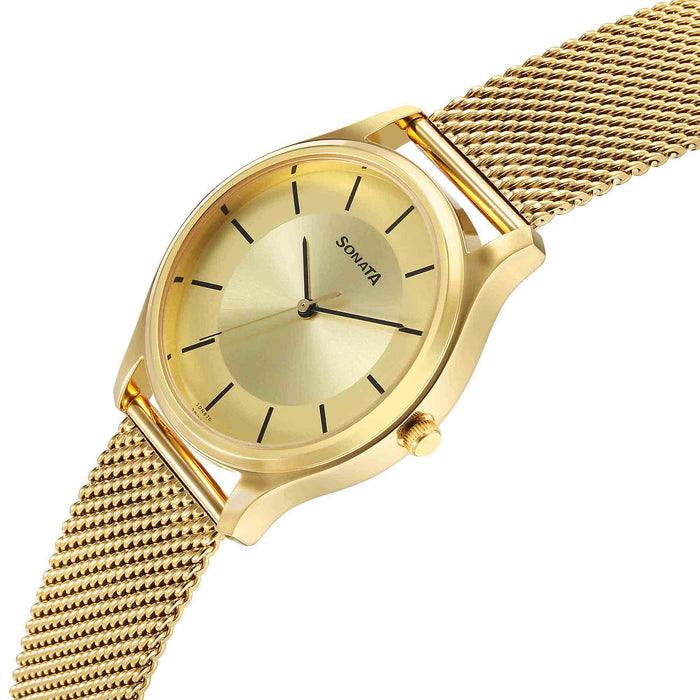 Sota Quartz Alog Champagne Dial Watch for Men