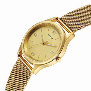 Sonata Traditional Essentials Quartz Analog Champagne Dial Stainless Steel Strap Watch for Men