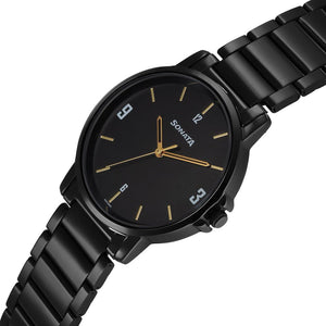 Sonata Quartz Analog Black Dial Watch for Men