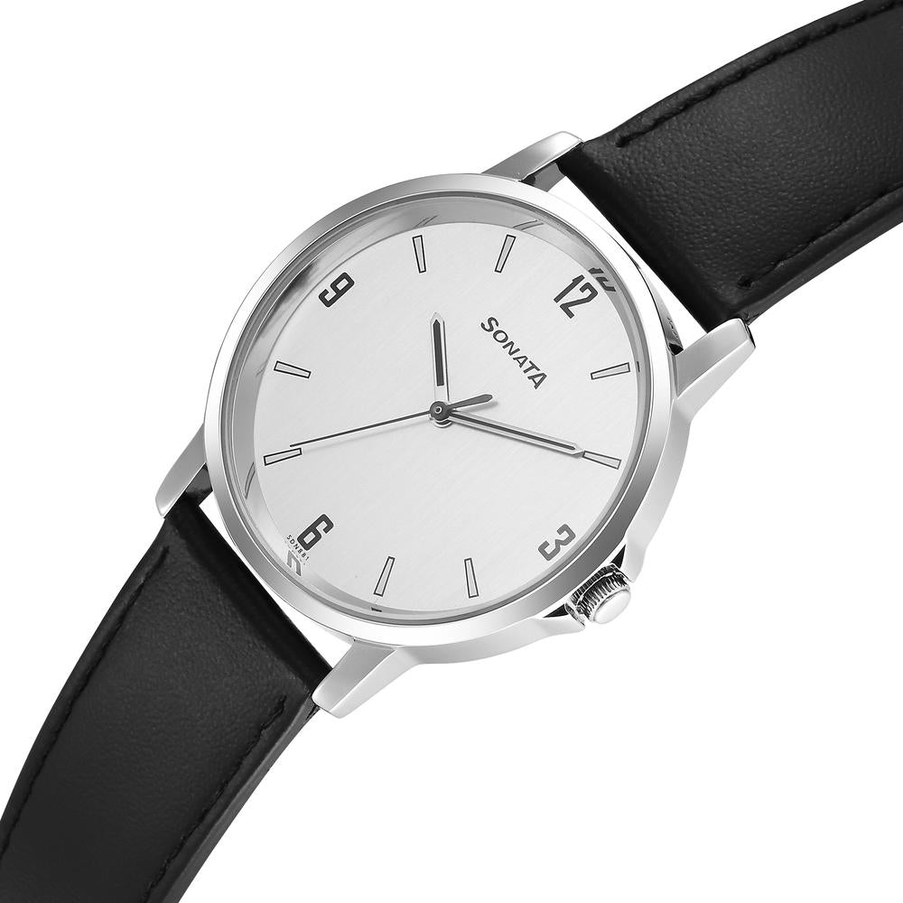 Sonata Quartz Analog Silver Dial Watch for Men