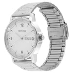 Sonata Quartz Analog with Day and Date White Dial Stainless Steel Strap Watch for Men