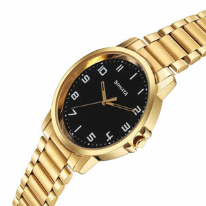 Sonata Traditional Essentials Quartz Analog Black Dial Stainless Steel Strap Watch for Men
