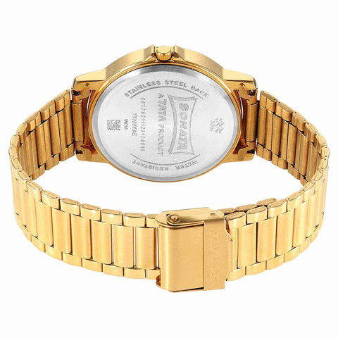 Sonata Traditional Essentials Quartz Analog Blue Dial Stainless Steel Strap Watch for Men