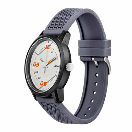 Sonata Grey Dial Silicone Strap Analog Watch for Men