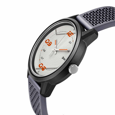 Sonata Grey Dial Silicone Strap Analog Watch for Men