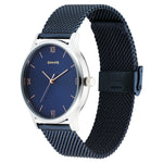 Sonata Blues Quartz Analog Blue Dial Metal Strap Watch for Men