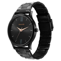 Sonata Black Dial Stainless Steel Strap Analog Watch for Men
