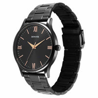 Sonata Black Dial Stainless Steel Strap Analog Watch for Men
