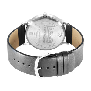 Sonata Aspire Quartz Analog Grey Dial Leather Strap Watch for Men