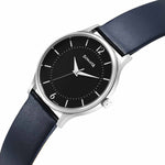 Sonata Aspire Quartz Analog Black Dial Blue Leather Strap Watch for Men