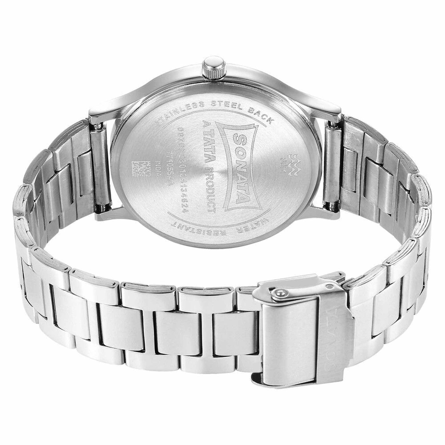 Sonata Aspire Quartz Analog Green Dial Silver Stainless Steel Strap Watch for Men