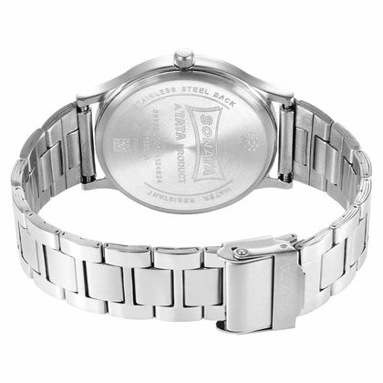 Sonata Aspire Quartz Analog Green Dial Silver Stainless Steel Strap Watch for Men