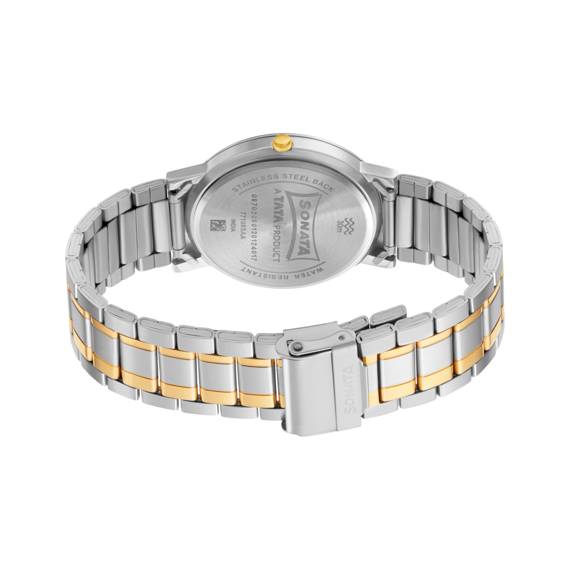 Sonata Quartz Analog with Date Grey Dial Stainless Steel Strap Watch for Men