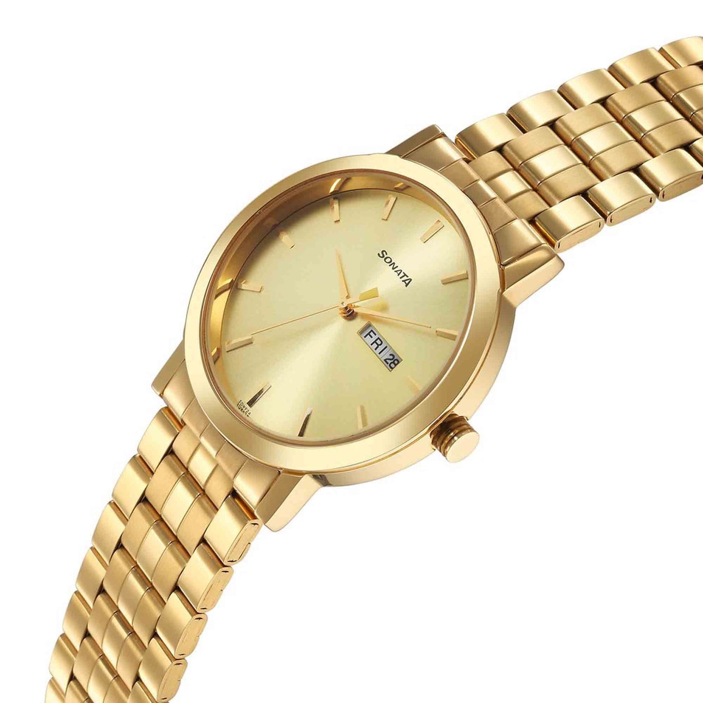 Sonata Utsav Champagne Dial Watch for Men