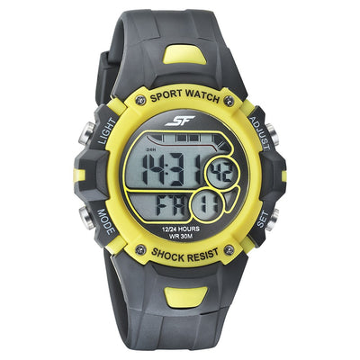 SF Digital Dial Black PU Strap Watch for Men