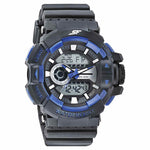 SF Quartz Digital Analog Digital Black Dial PU Strap Watch for Men 77118PP06