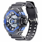 SF Quartz Digital Analog Digital Black Dial PU Strap Watch for Men 77118PP06