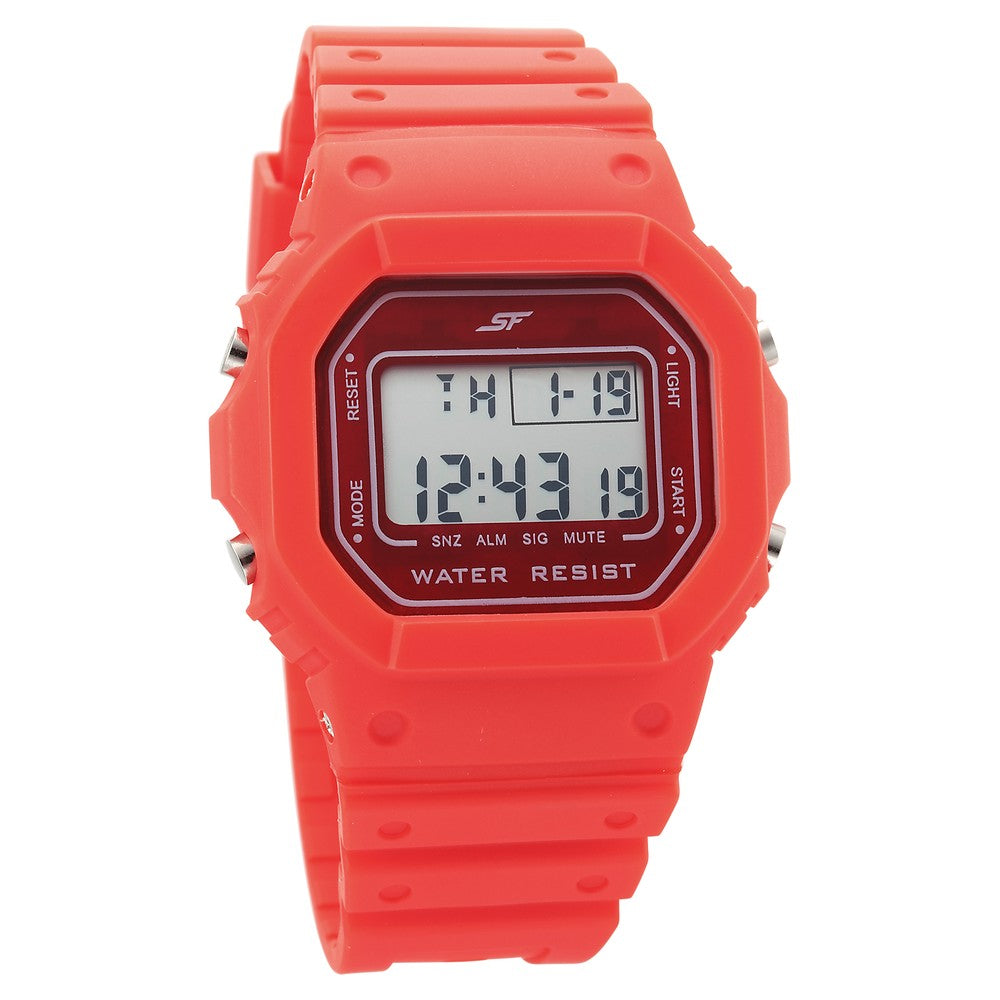 SF Hexa Digital Dial Unisex Watch With Polyurethane Strap