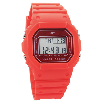 SF Hexa Digital Dial Unisex Watch With Polyurethane Strap