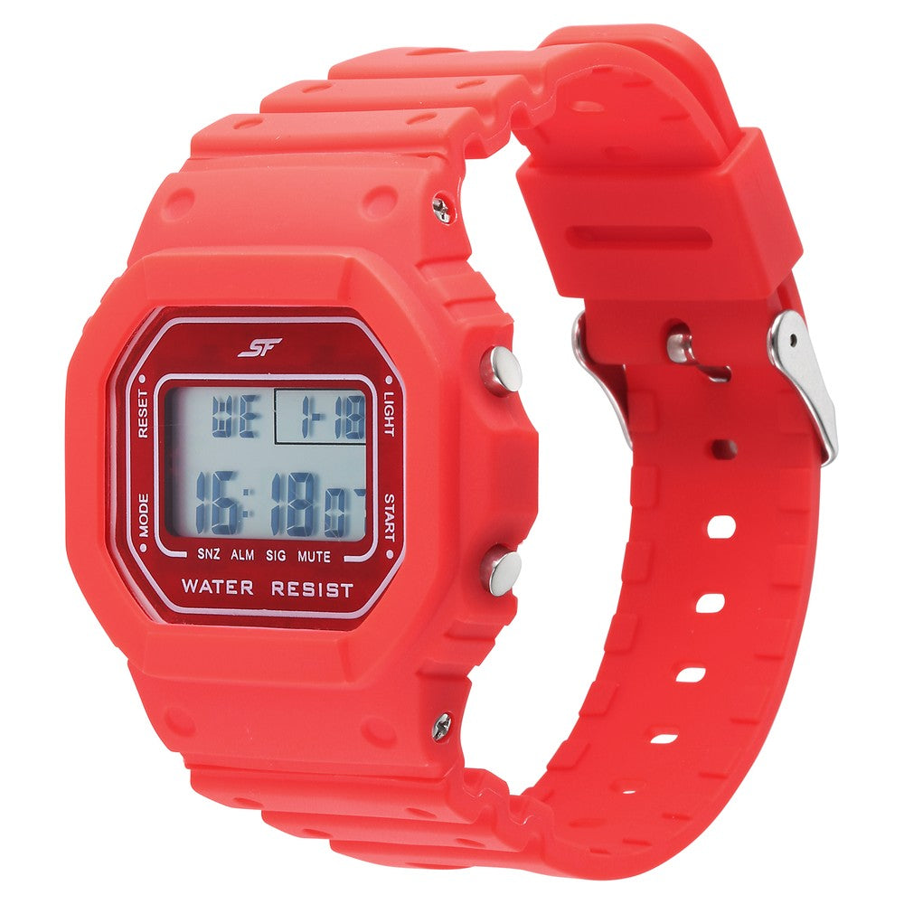 SF Hexa Digital Dial Unisex Watch With Polyurethane Strap
