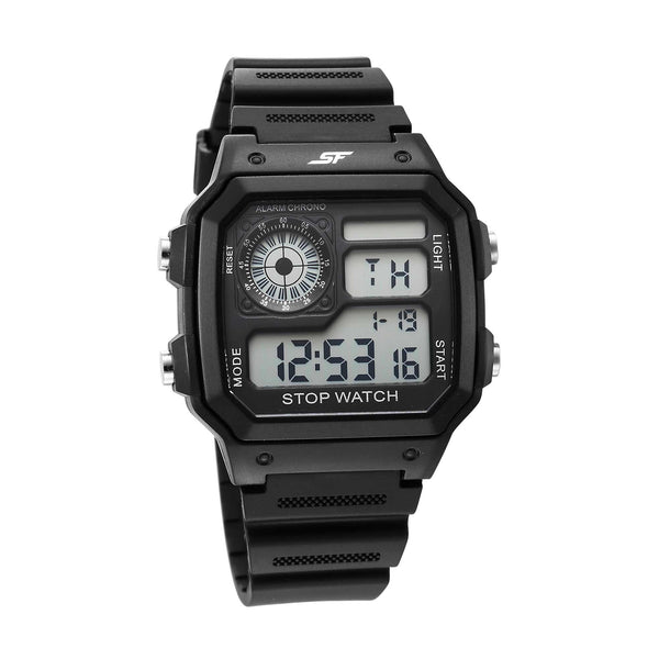 SF Hexa Digital Dial Unisex Watch With Polyurethane Strap