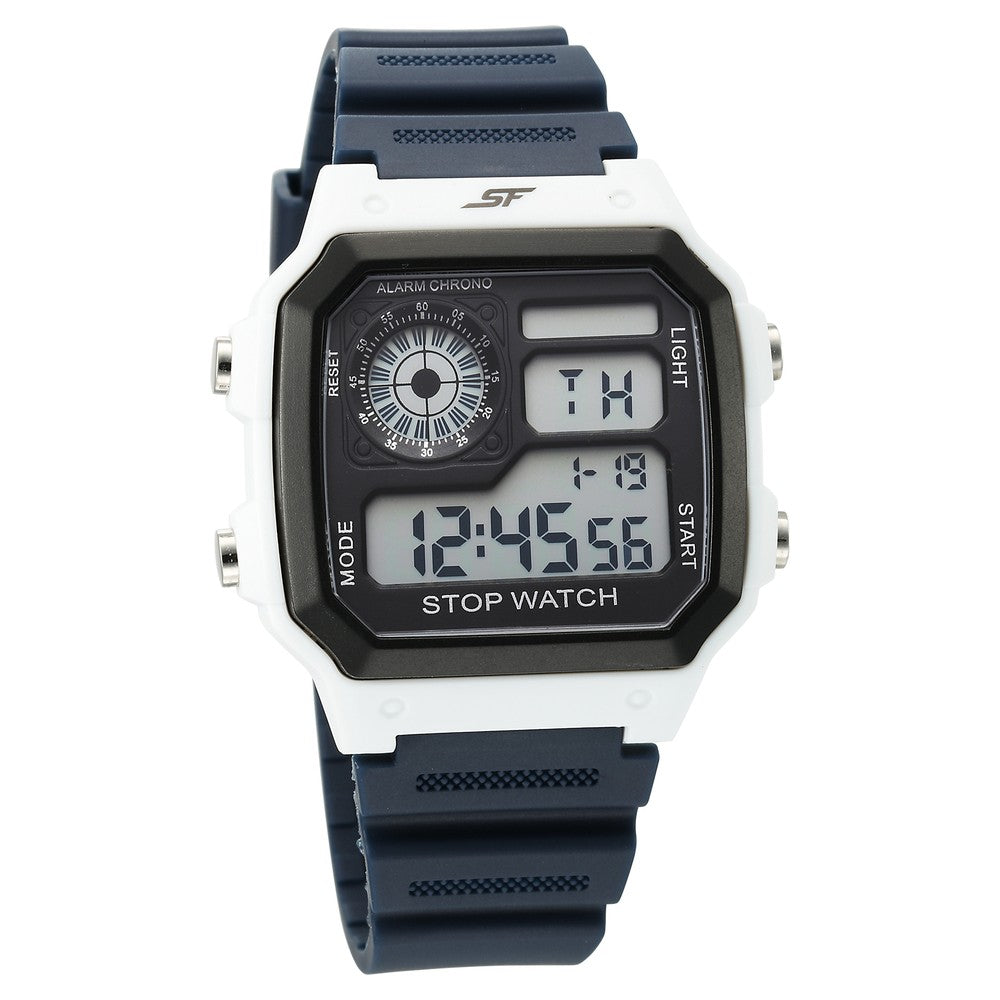 SF Hexa Digital Dial Unisex Watch With Polyurethane Strap
