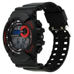 SF Sporty Digital Black Dial Black Polyurethane Strap Watch for Men