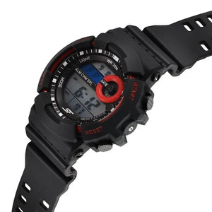 SF Sporty Digital Black Dial Black Polyurethane Strap Watch for Men
