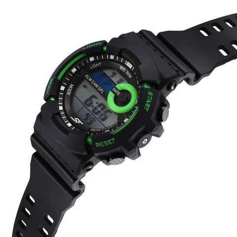SF Sporty Digital Black Dial Black Polyurethane Strap Watch for Men
